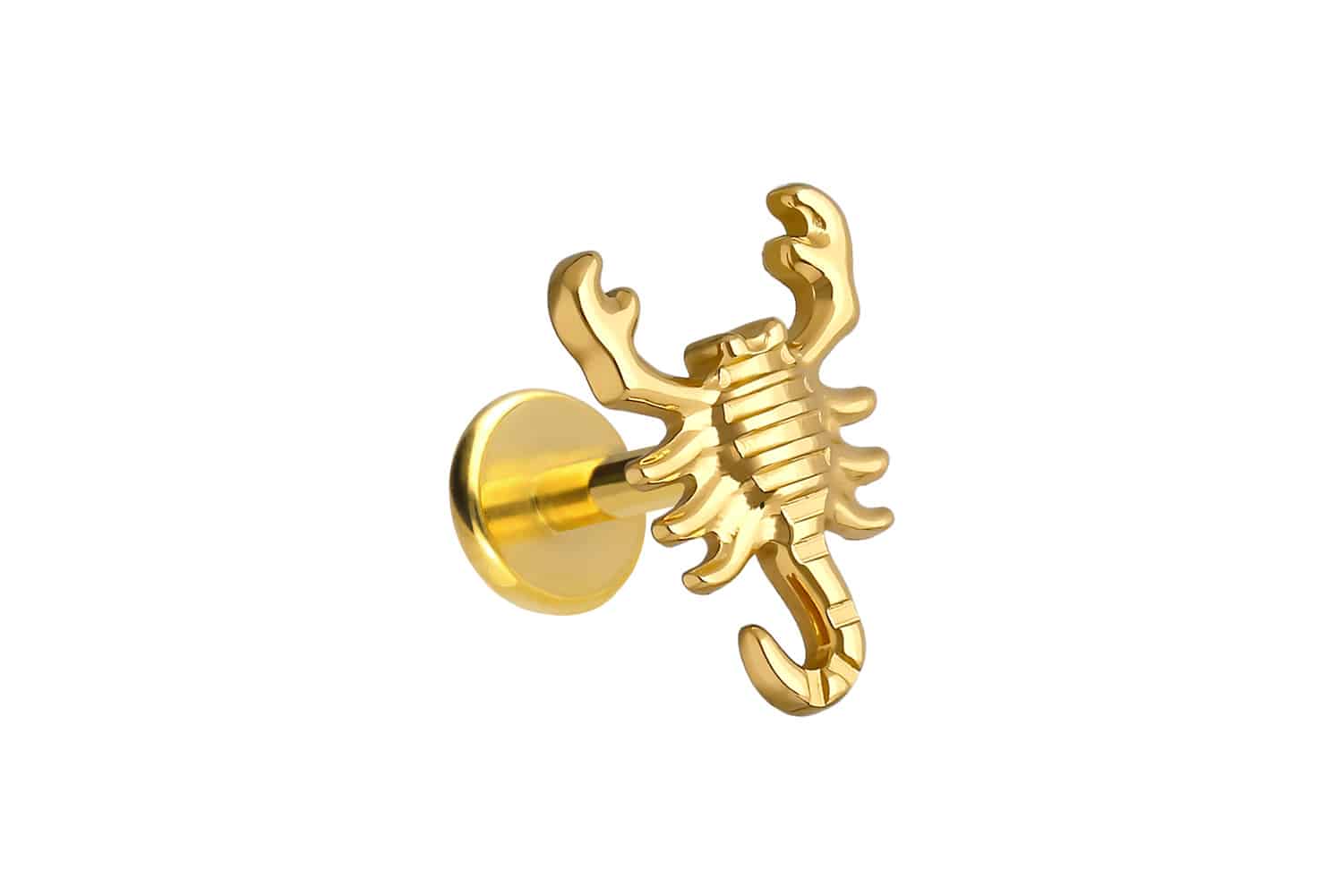 Titan Labret Piercing mit Push Fit SKORPION